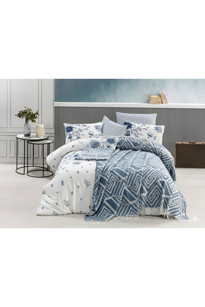 Sudemhome Cotton Double Jacquard Bed Sheet and Blanket Set