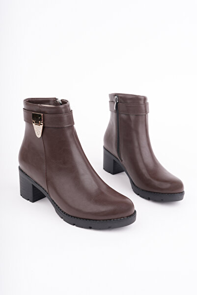 Madam Tarz Bln-765 Buckle Thick Heel Boots