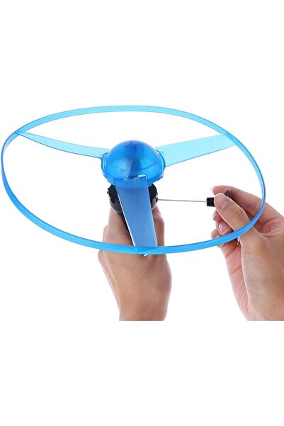dalip Flying Disc Toy - Manual Plastic Thrower with Blue Lights