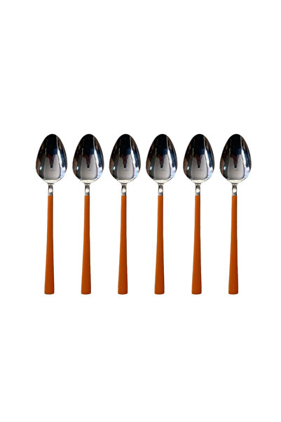 Atlas Mutfak Shiny Silver Orange Dessert Spoon Set, Breakfast Spoon Set Boxed...