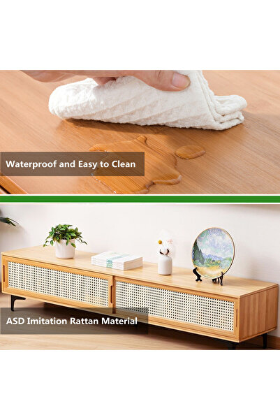 Zztcmp Tv Table,TV Cabinet,160 * 33 * 33 cm TV table with 2 storage cabinets