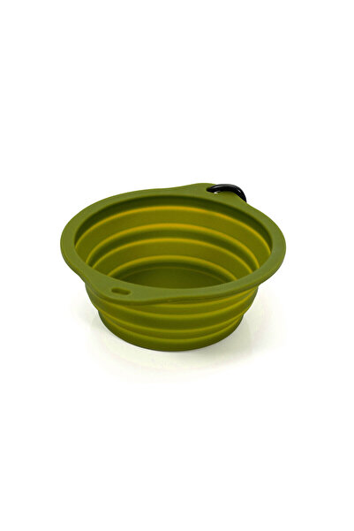 Gloria Bol pliabil pentru animale de companie, verde, silicon, aluminiu, 550 ml