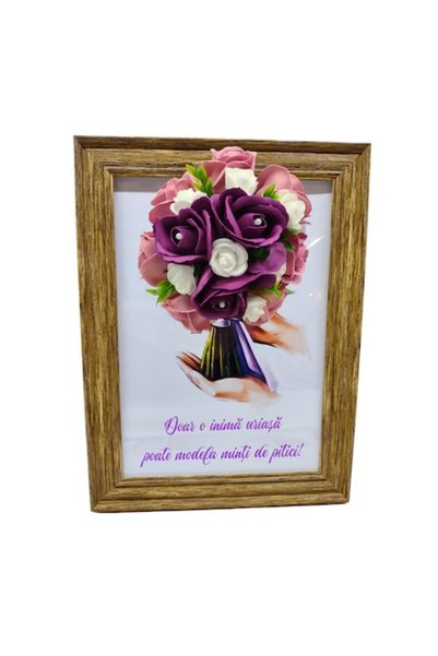T&M Personalizare Tablou înrămat A4 (30x21 cm) - „Doar o inimă imensă poate m...