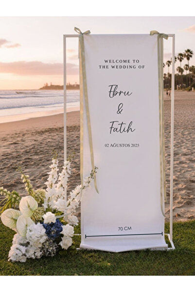 lafazan Organizasyon İçin Kumaş Karşılama Panosu (Arka Fon Tag Söz Nişan Düğün Doğum Günü Evlenme Teklifi)