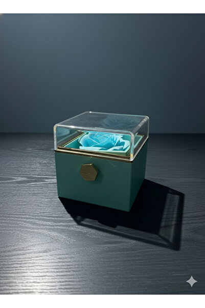 Kaan Accessoire أضف لمسة رومانسية إلى ذكرياتك: صندوق مجوهرات فاخر بغطاء شفاف بلون الفيروز