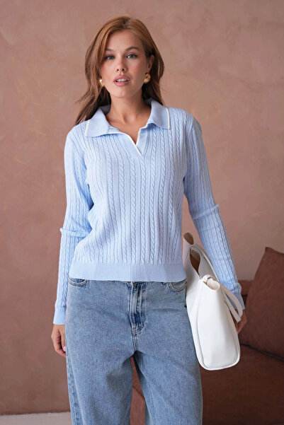 Park Karon Γυναικείο πλεκτό πουλόβερ με λαιμόκοψη πόλο