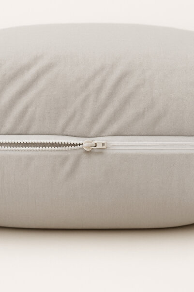 Bonny Home Vevra Gray Solid Color 2-Piece Pillowcase Cotton Fabric Zippered