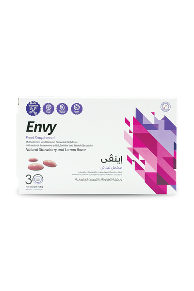 SuLinda إنفي بيوتين 30 ميكروغرام من الفيتامينات والمعادن بنكهة الفراولة والليمون 30 علكة