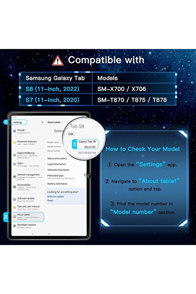 JETech Screen Protector with Frame for Samsung Galaxy Tab S8/S7 11 inch (SM-X700/X706/T870/T875/T878