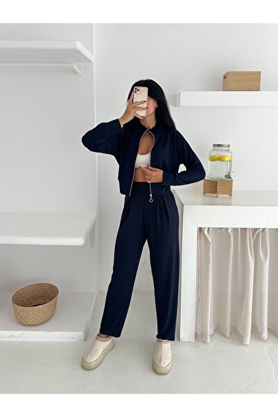 TheyYou Κομψό σετ αθλητικής φόρμας με φερμουάρ στη μέση / Σετ αθλητικής φόρμα...