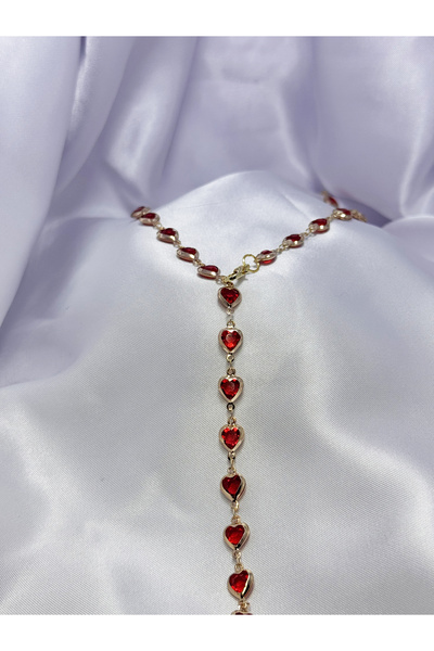 Gistoria Kırmızı Kalp Y kolye