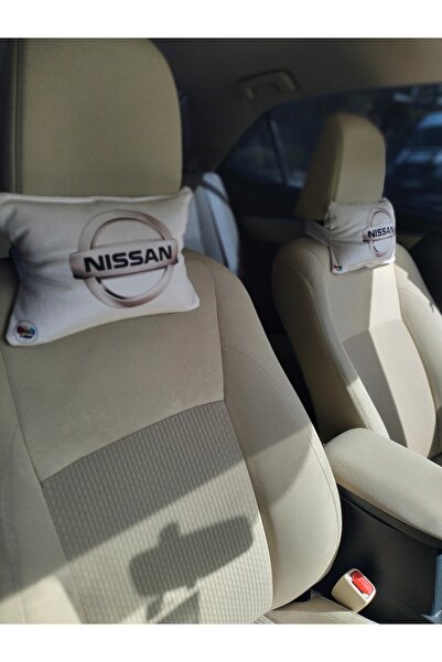Butik وسادة رقبة للسيارة بشعار نيسان، قماش بيبي فيس