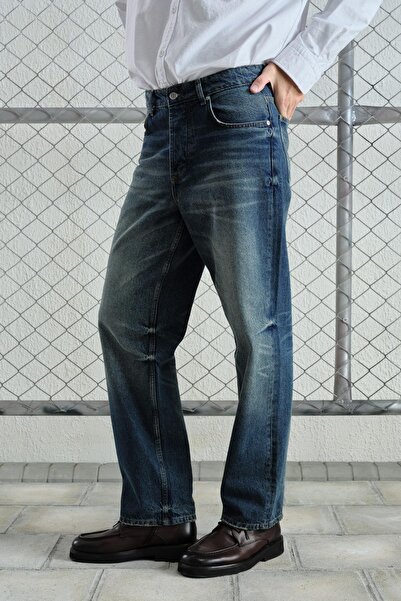 GIESTO Regular Fit Blue Jeans with Laser Effect