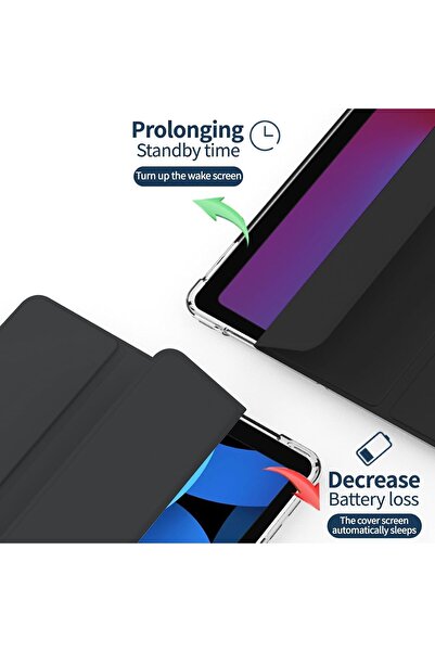 007 Monensta Case for Honor MagicPad 2 12.3 (2024) — Tri-fold Slim TPU Shockproof with Pen Holder (Bla