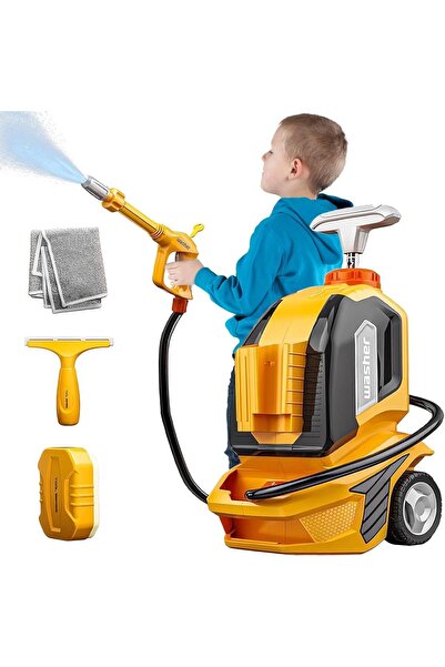 Flippy Toy Pressure Washer - Interactive Car Washer, Plastic, Accessories Included, Orange