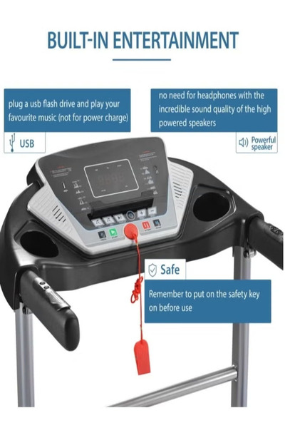 Fitness World Electric Treadmill 1 HP Treadmill with LCD display for speed and heart rate