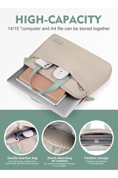 URbazaar 15.6" Laptop Bag - Shoulder/Messenger with Cable Organizer, Waterproof, Unisex (14-15.6")