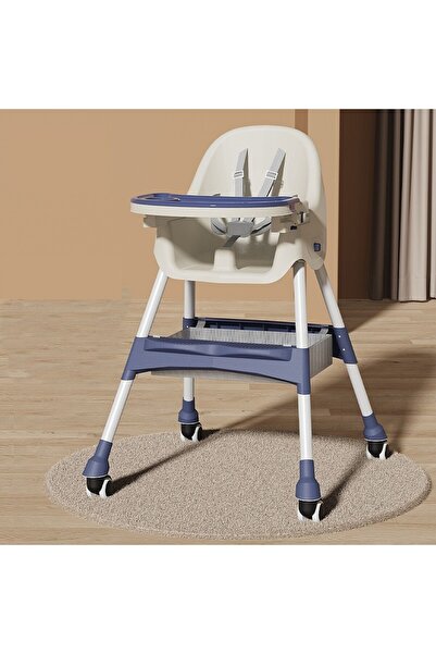 Flippy Καρέκλα τραπεζαρίας μωρού, με ρόδες, τηλεσκοπική, πτυσσόμενη, ρυθμιζόμενη, 97x73x65 cm, μπλε