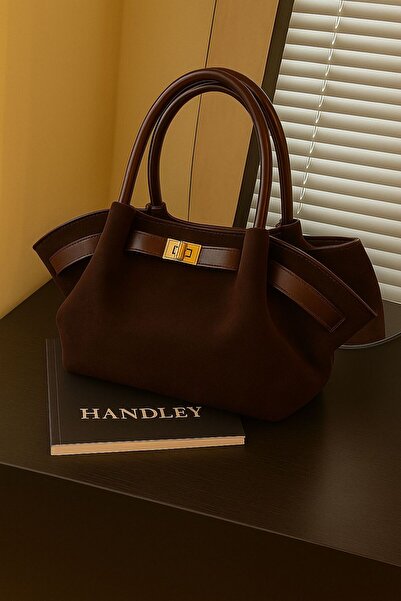 Handley Розкішна сумка з замші з ручками та плечовою ремінцем