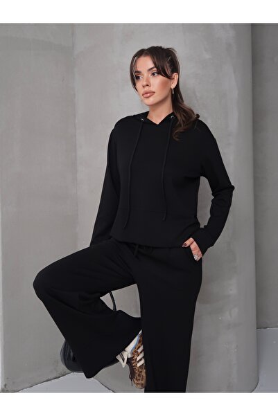 Paw Garage Women's Erona Modal Fabric Hooded Bottom-Top Set