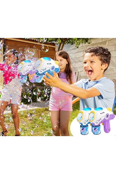 dalip Interactive Bubble Toy, Sound & Light, Pistol Model, 8 Nozzles, 19 x 8.8 x 16.3 cm, Purple