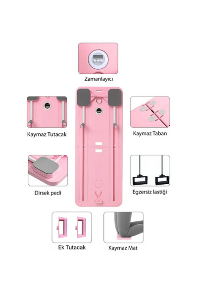 Unichrome Pilates Aleti – Zamanlayıcılı, Direnç Bantlı Çok Amaçlı Egzersiz Tahtası