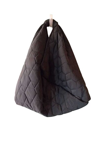 handedizayn Hande Dizayn Siyah Kapitone Su Geçirmez Origami Model Kadın Omuz Çantası (Dikkat Büyük Boy XXL)