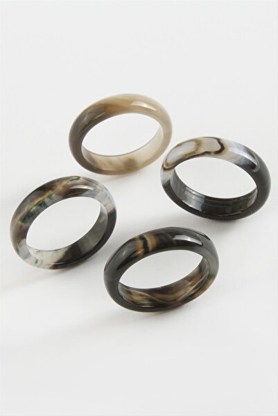ZERO LAND Lvsqvr Agate (143633) Natural Stone Ring-Black