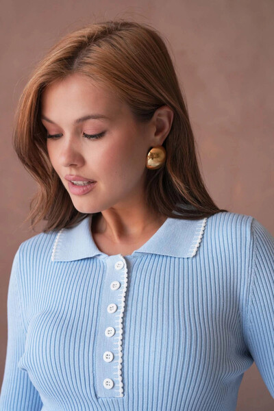 Park Karon Women's Polo Yak Agarni Stitched Ribbed Knit Knitwear Sweater