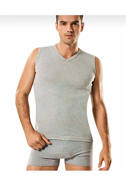 Namaldı Men's Ribbed Cotton V-Neck Zero Sleeve T-Shirt 5 Pieces