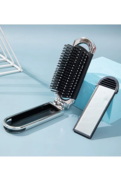 mucit home Πτυσσόμενη μίνι βούρτσα μαλλιών με καθρέφτη Πτυσσόμενη χτένα μασάζ κεφαλής Φορητή βούρτσα μαλλιών ταξιδιού