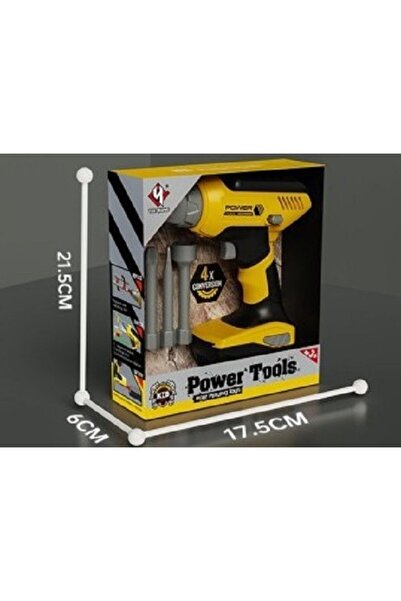 Flippy Children's Drill Toy Set with 4 Interchangeable Bits, Plastic, Interactive, Orange