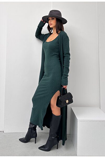 EYYE Μακρύ Ζακέτα Μακρύ Φόρεμα Διπλό Σετ