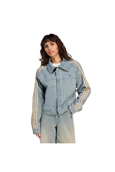adidas Jachetă albastră pentru femei P ESS DENIM JKT JY2872