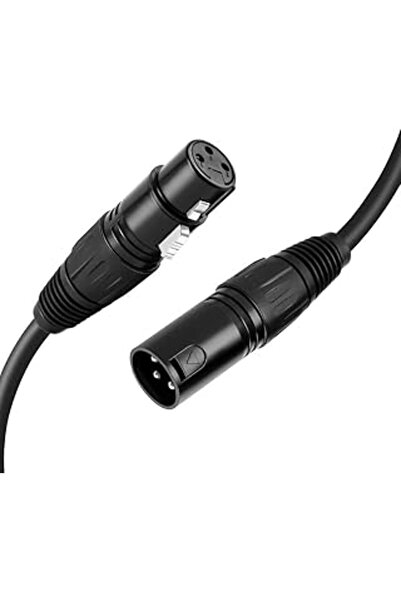 007 كابل متوازن XLR ثلاثي الأطراف من ذكر إلى أنثى بطول 91 سم (عبوة من قطعتين)...