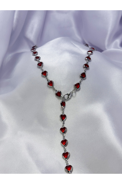 Gistoria Kırmızı Kalp Y kolye