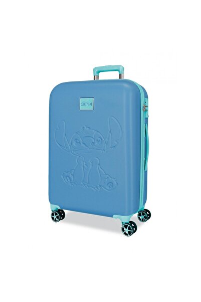 Disney Troler copii, Travelling with Stitch, ABS, valiza medie, TSA, albastra, 44x60x26 cm