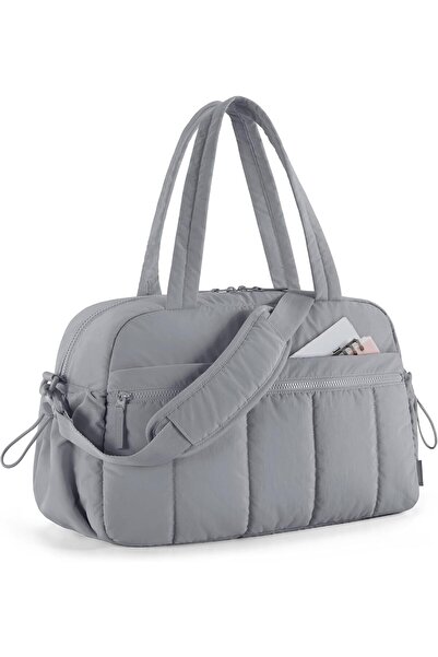 BAGSMART Gym Bag for Women, Travel Duffle with Wet Pocket, Medium-Gray Lilac