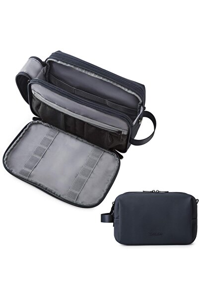 BAGSMART Toiletry Bag for Men - Travel Organizer Dopp Kit, Water-resistant, Blue (Medium)
