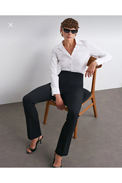 Dilvin Pensli İspanyol Paça Pantolon-Siyah