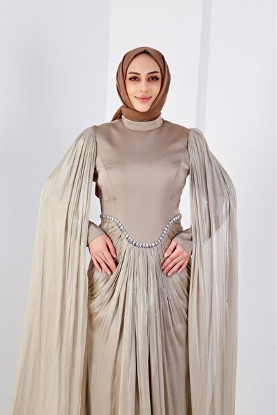 AbiyeSultan Women's Evening Dresses - Argale Evening Dresses - Hijab Evening Dresses - Cape Evening Dresses - Satin Evening Dresses - Wedding Evening Dresses