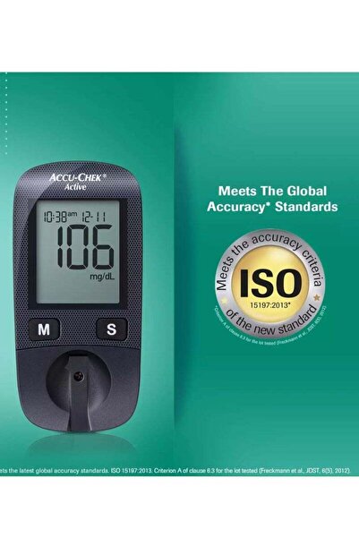 ACCU-CHECK ACTIVE Accurate and fast blood glucose meter with result storage and USB port for home use
