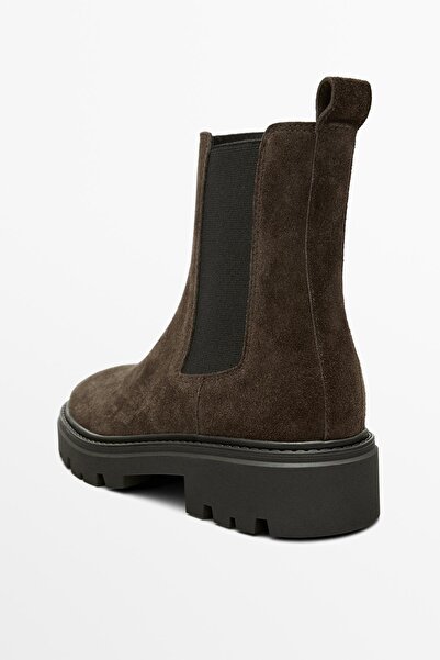 Massimo Dutti Tırtıklı tabanlı düz Chelsea bot