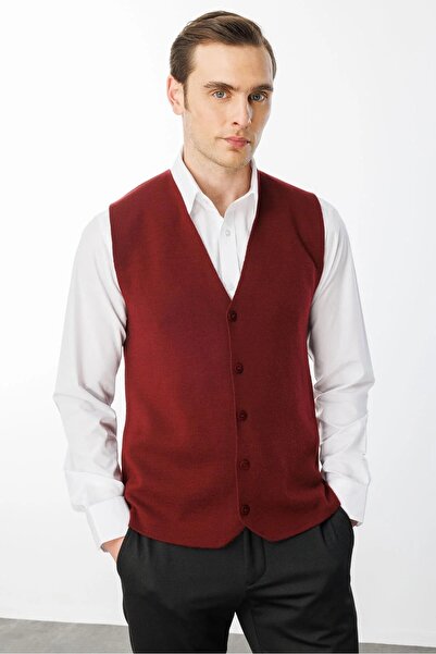 centilmen Desen Men's Slim Knitwear Plain Vest 22511