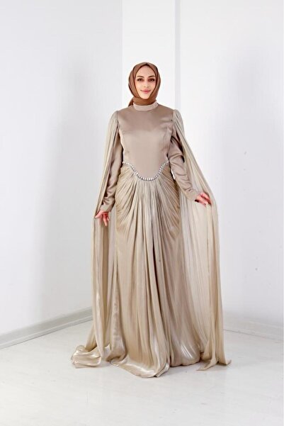 AbiyeSultan Women's Evening Dresses - Argale Evening Dresses - Hijab Evening Dresses - Cape Evening Dresses - Satin Evening Dresses - Wedding Evening Dresses