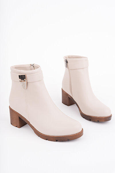 Madam Tarz Bln-765 Buckle Thick Heel Boots