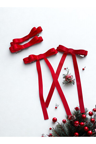 NYUZA مجموعة مشابك شريط أحمر مكونة من 4 قطع