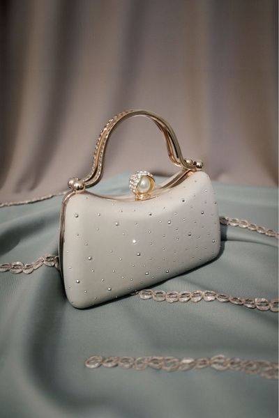 Famels Ten Satin Stone Evening Dress Bag Zircon Stone Evening Dress Stylish Bag Is an Elegant Design