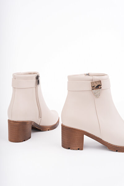 Madam Tarz Bln-765 Buckle Thick Heel Boots