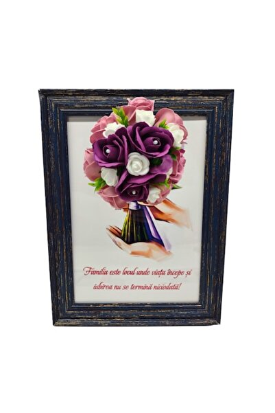 T&M Personalizare Tablou înrămat A4 (30x21 cm) - „Familie: unde viața începe ...